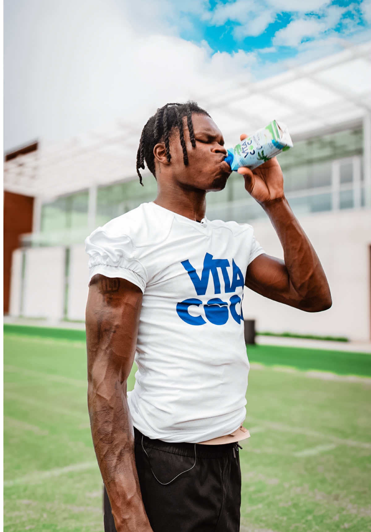 A post by @_travishunter on TikTok caption: When your aim’s this good, you gotta thank the electrolytes! ⚡️🥥  @Vita Coco the Better Fitness Fuel. #vitacocopartner 