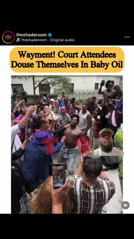 A post by @isaiahjaay1 on TikTok caption: YALL BEING OUTSIDE THIS COURTROOM SHOWERING YOURSELVES WITH BABY OIL IS MY FINAL STRAW 😩 #greenscreenvideo #greenscreen #diddy #isaiahjaay #fyp #foryoupage #armonwiggins #diddytrial 