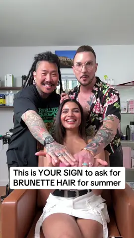 A post by @alfredo_lewis on TikTok caption: Is brunette the new blonde for summer? #brunette #hairtransformation #hairtok #hairstylistsoftiktok #hairtrends 