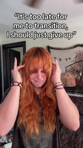 A post by @bottleneck_loser on TikTok caption: It’s never too late to transition!! #fyp #trans #Transgender #transition #hrt #transwoman #transfem #transman #transmasc #lgbt #lgbtq #lgbtqia #gay #lesbian #bisexual #nonbinary 