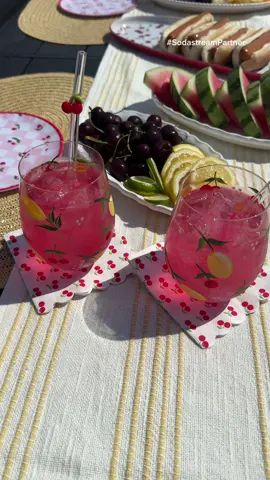 A post by @awilkyy on TikTok caption: My hosting era has begun so here’s another fresh mocktail recipe for y’all! 🤭🍒🍋 @SodaStreamUSA #sodastreampartner 
