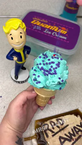 A post by @mrs.fallout on TikTok caption: Making a Nuka Cola Quantum Ice Cream Cone! #nukacola #fallout #mrsfallout #fallouttok 