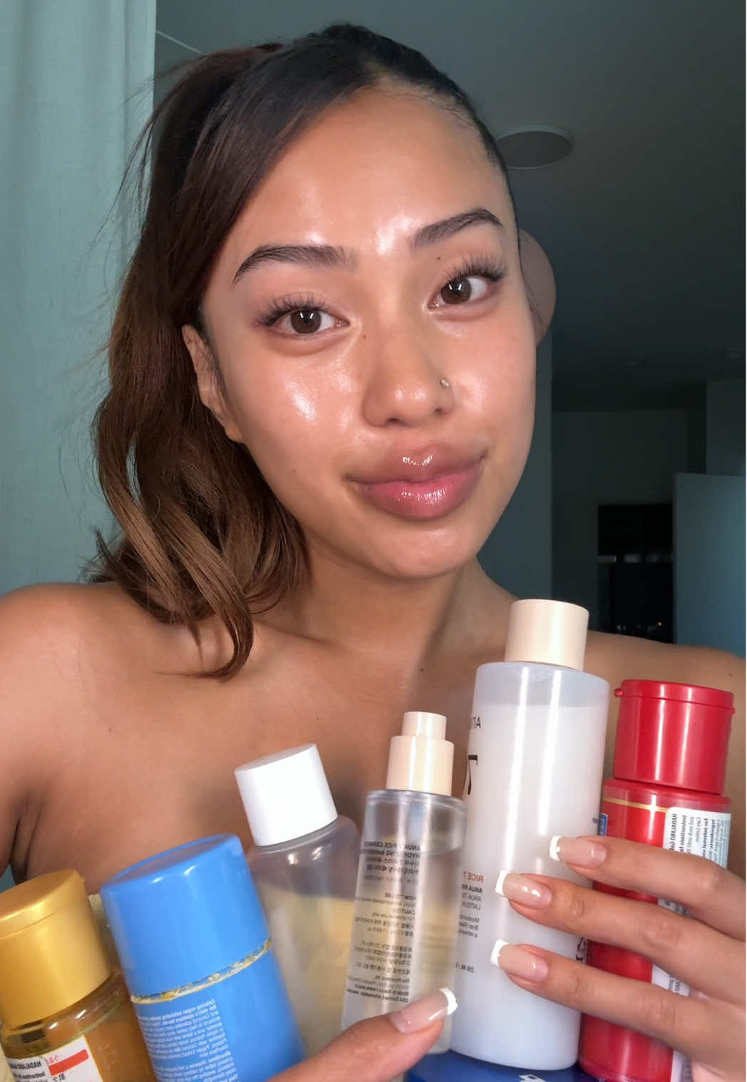 A post by @imabbysigua on TikTok caption: ALL TIME SKINCARE FAVS ✨ (direct product linked on ltk) #glassskin #glowyskin #skincare #skincareroutine 