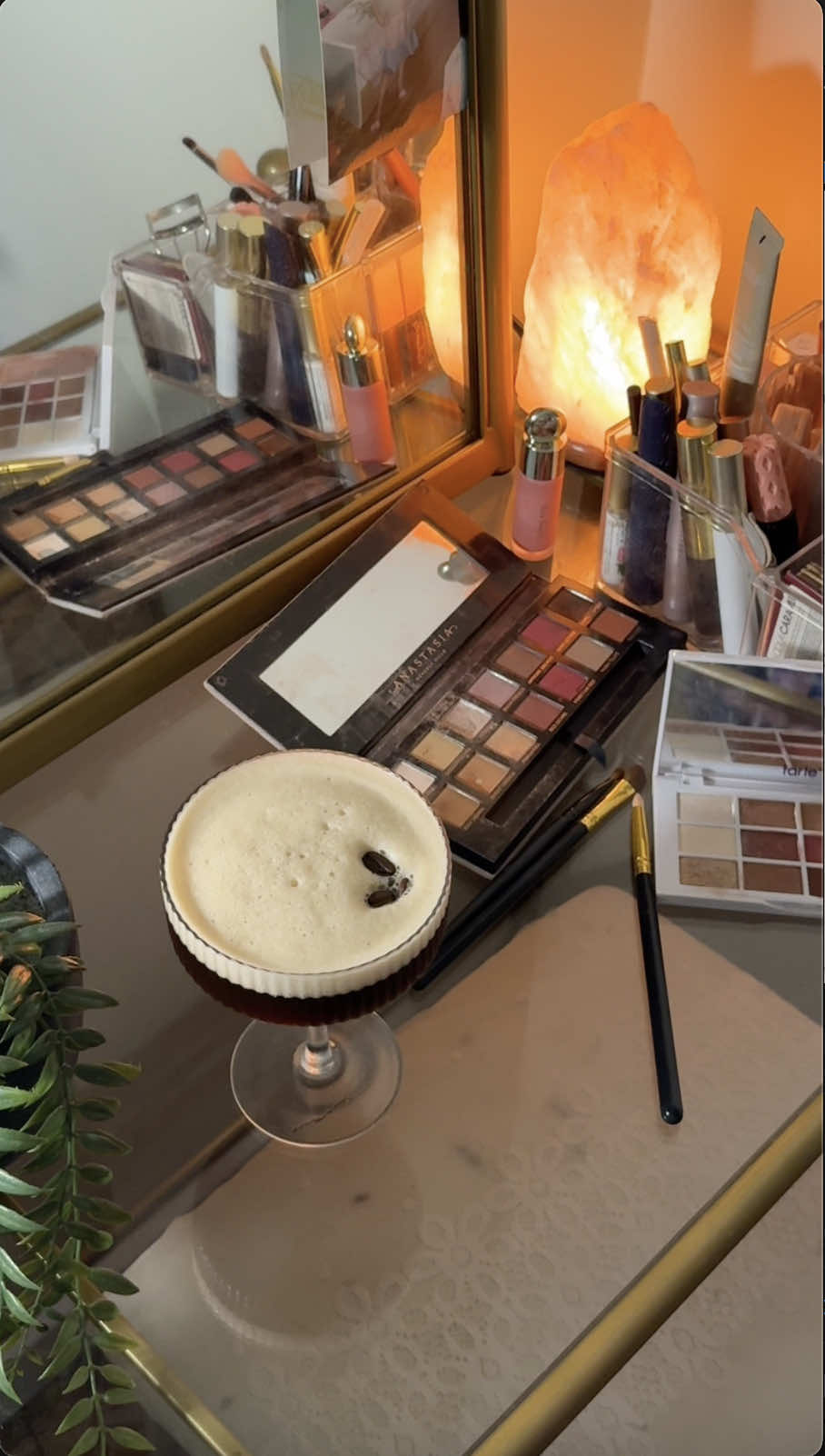 A post by @cocktails on TikTok caption: Doing makeup with a getting ready drink >> going out.🍸✨ Ingredients: - 1 & 1/2 oz. vodka - 1/2 oz. simple syrup - 3/4 oz. coffee liqueur - 1 double shot fresh brewed espresso #grwm #grwmdrink #gettingreadydrink #espressomartini #martini #getready #cocktail