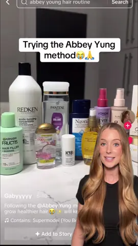 A post by @abbeyyung on TikTok caption: The Abbey Yung Method Step 11! The final (& also completely optional) step in this haircare routine- between-wash care! This step is specifically for those of you that feel like your hair needs some extra help between washes. If it starts looking and feeling dull, dry and tangled and you want to make it softer, smoother, and shinier, re-conditioning on your lengths & ends will help tons. If you heat style between washes, I highly recommend applying a heat protectant. And if you want to use dry shampoo to refresh greasy roots… you absolutely can! As long as you’re not using dry shampoo to replace a wash day I think it’s totally fine to use. Each of these 3 steps are optional and completely dependent on how your hair is feeling. You could do just 1 of these steps, 2, all 3, or none. Some weeks I use dry shampoo, others I don’t. Some days I need to re-apply oil, other’s I don’t. I’m sure you get it by now but in case you’re new here… there are truly no “rules” with this method. The whole purpose is to help you build a routine that works best for you. Stay tuned for much more! xx #abbeyyungmethod #hairroutine #haircareroutine 