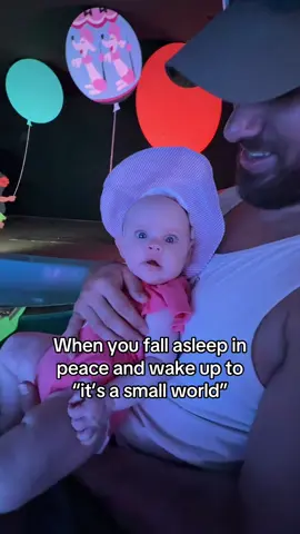 A post by @theblondebrewer on TikTok caption: She was shocked to say the least.😳🤣#disney #family #baby 