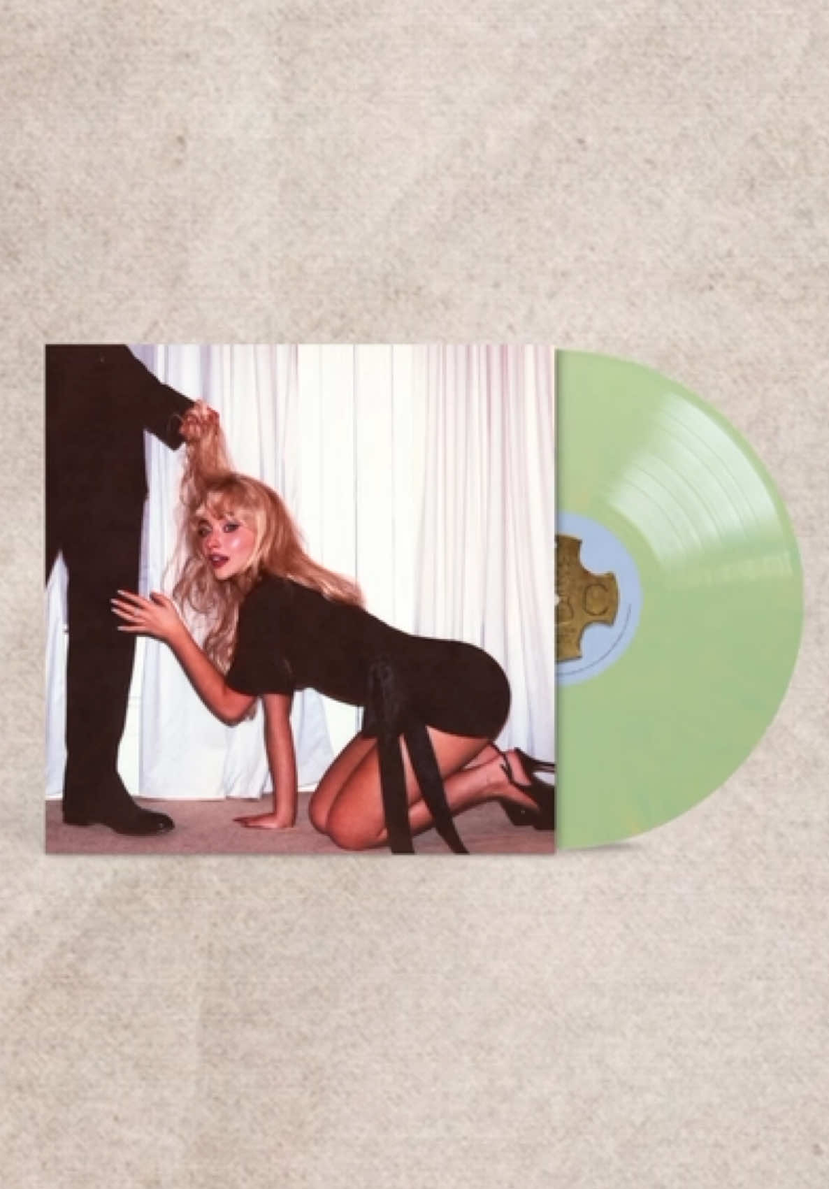 A post by @teamsabrina on TikTok caption: who doesn't love a good sage green...u know we do! shop #mansbestfriend indie exclusive vinyl #sabrinacarpenter 
