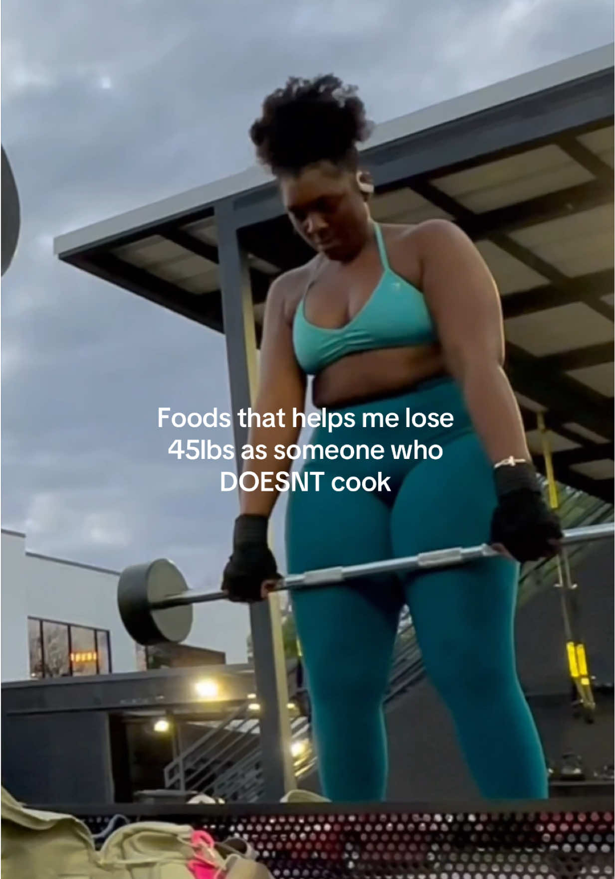 A post by @ on TikTok caption: Maybe one day I’ll learn how to cook… today is not that day😂  #weightloss #weightlossjourney 