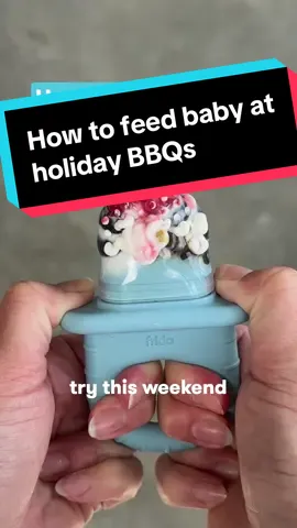 A post by @fridababy on TikTok caption: Starting solids but make it festive 🇺🇸 If your baby is ready to try some new combos, here’s the perfect one for Fourth of July weekend.  Our Push Pop Feeder is the stress-free way to start baby on solids.  🥑 Silicone tips safely strain fresh or frozen foods for the perfect baby-sized tasting menu 🍌 Push-pop design keeps food up top so you don’t have to take it apart and refill halfway through their snack sesh 🥦 Start with the Small Tip, switch to Large when they’re ready and use the Puree Tip any time 🍓 Easy-to-hold handle helps baby get a grip on feeding themselves 🧑‍⚕️ Remember to check with your baby’s doc for their advice on when and how to start your mini foodie’s food journey. #babyfood #babyfeeder #babyledweaning #babymusthaves #babyregistrymusthaves #solidfoodforbaby #fridababy