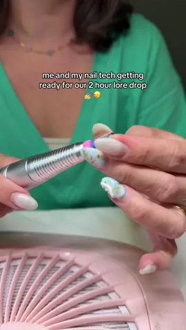 A post by @lisahenderson_ on TikTok caption: it’s our monthly therapy session and we love it here 😌  #nailtech #nails #girlythings #yapsesh #lore #nailgirl @Kelseyfrost2.0 