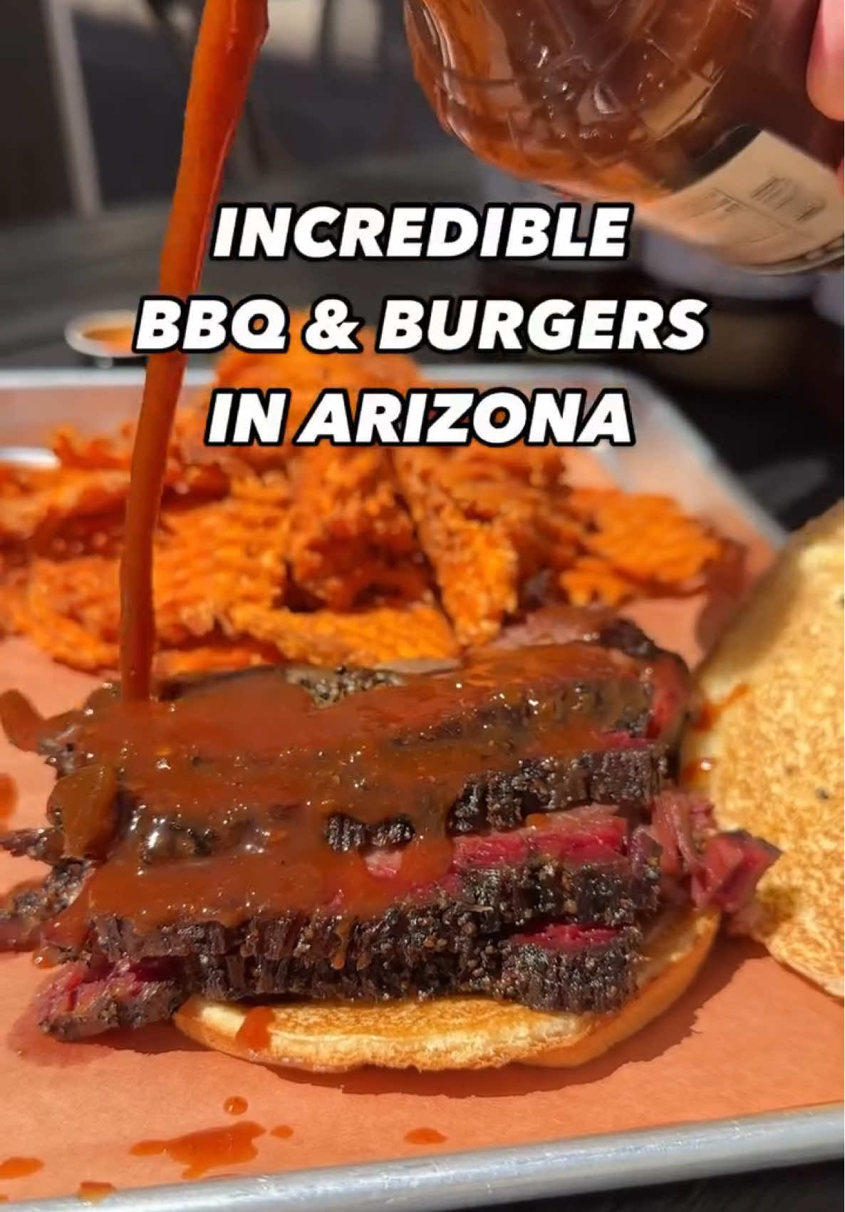 A post by @hungryhotline on TikTok caption: For incredible BBQ, Ground Brisket Burgers and desserts in Arizona, you have to check out @bignatesbackyardgrill in Downtown Gilbert! This is @bignatesfamilybbq’s 3rd spot in the Valley but at this location they have their full menu as well as sodas and desserts in the back! Plus you can catch a @jesterzimprov show here on Thursdays, Fridays and Saturdays!  You have to check this spot out so we’re giving away a $100 gift card to @bignatesbackyardgrill  TO ENTER: Follow @hungryhotline and @bignatesbackyardgrill  Like this post Comment what you would order first! Open now until 11:59pm on 4/8! Winner will be announced the next day on stories!  📍Big Nate’s Backyard Grill 228 N Gilbert Rd Gilbert, AZ  85234 #bbq #brisket #bignatesbbq #bignatesbackyardgrill #dirtysoda #crookie #burgers #azfood #arizona #downtowngilbert #bignatesfamilybbq #burgers #groundbrisketburgers #jesterzimprov 