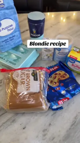 A post by @itslalawilliams on TikTok caption: Blondies for dessert #baking #cookies #fyp #dessert 