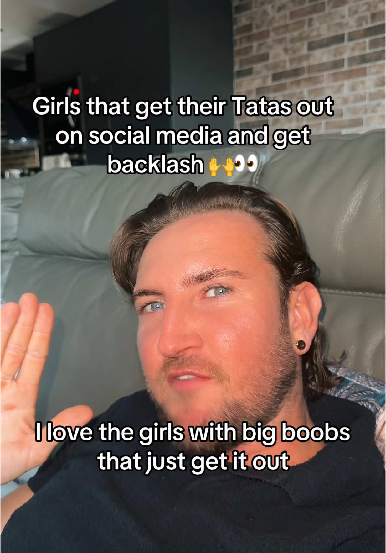 A post by @danielthescotsman on TikTok caption: Don’t waste the best mommy milkers years of your life hiding them! Rock them tatas 😂😂