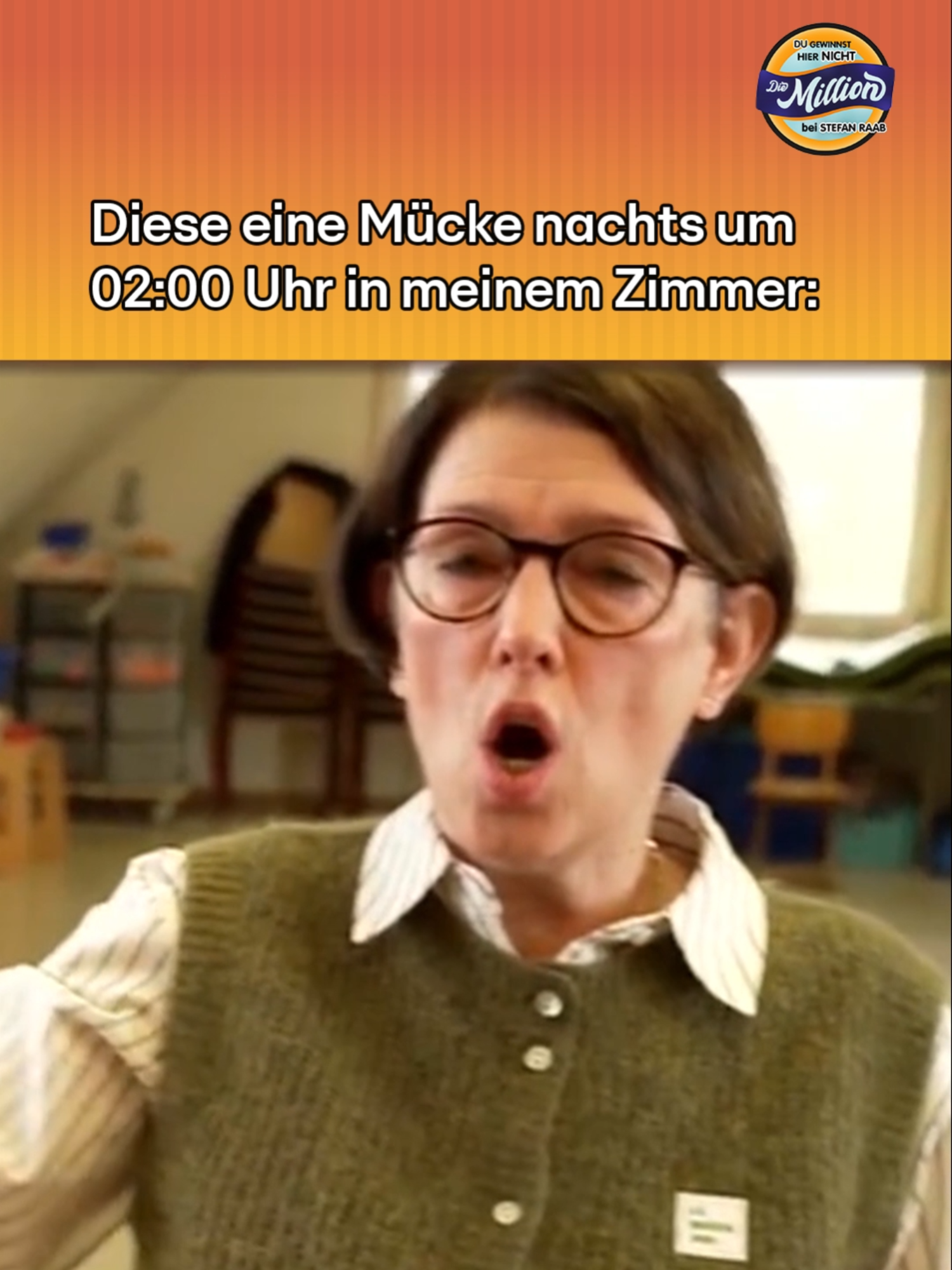 A post by @dghndm.beistefanraab on TikTok caption: Kurz das Fenster zum Lüften geöffnet und schon hat man Besuch für die ganze Nacht 🦟 😩 😵‍💫🫡 #DGHNDMBSR #DGHNDM#DuGewinnstHierNichtDieMillionBeiStefanRaab #StefanRaab #RTLPlus #RTL #Sommer #Mücken
