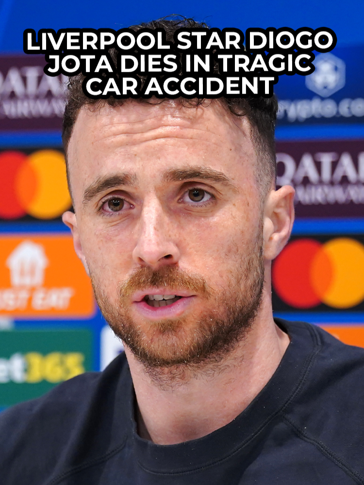 A post by @gbnews on TikTok caption: 🚨Diogo Jota dies in car crash aged 28, just two weeks after Liverpool star got married. The 28-year-old Portuguese winger was involved in a fatal accident on the A52 motorway near Palacios de Sanabria in the province of Zamora. Spanish publication Marca reported the incident, which has sent shockwaves through the football community. The left-winger had been a key player for Liverpool since his £41 million transfer from Wolverhampton Wanderers in 2020. #Breaking #BreakingNews #DiogoJota #GBNews