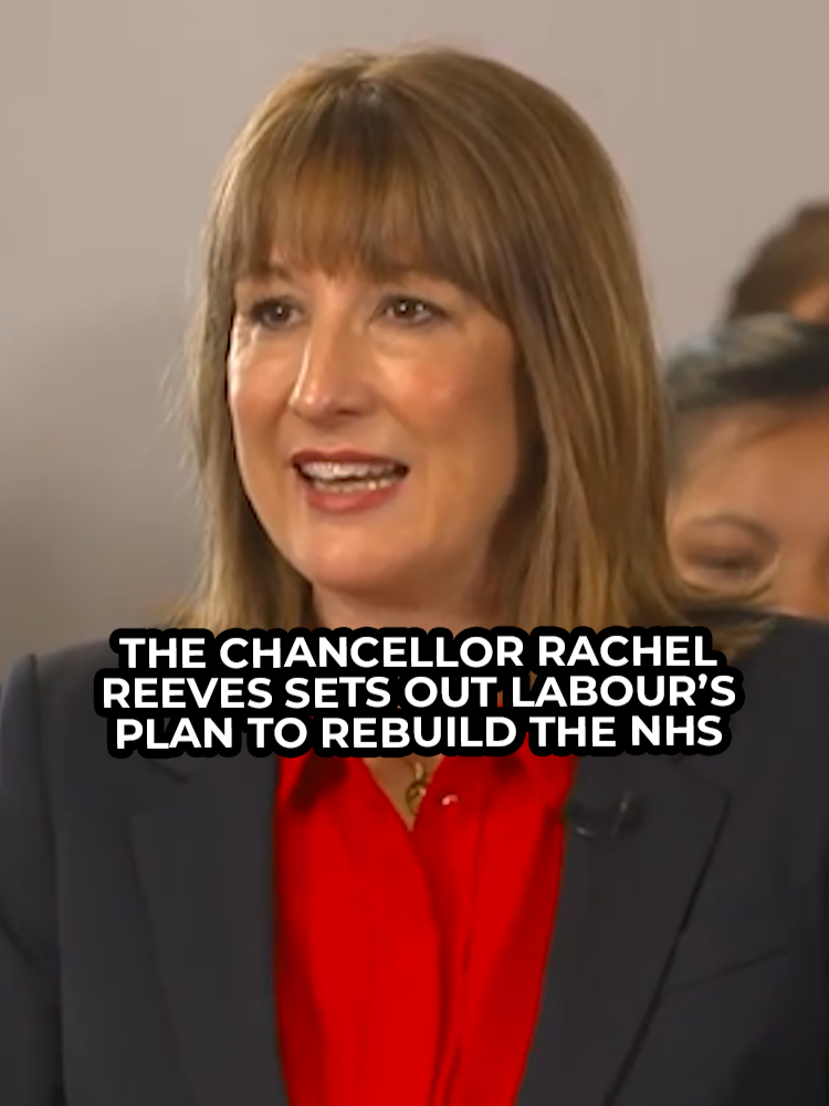 A post by @gbnews on TikTok caption: The Chancellor, Rachel Reeves, sets out Labour's plan to rebuild the NHS. #NHS #RachelReeves #Labour #Labourparty #GBNews