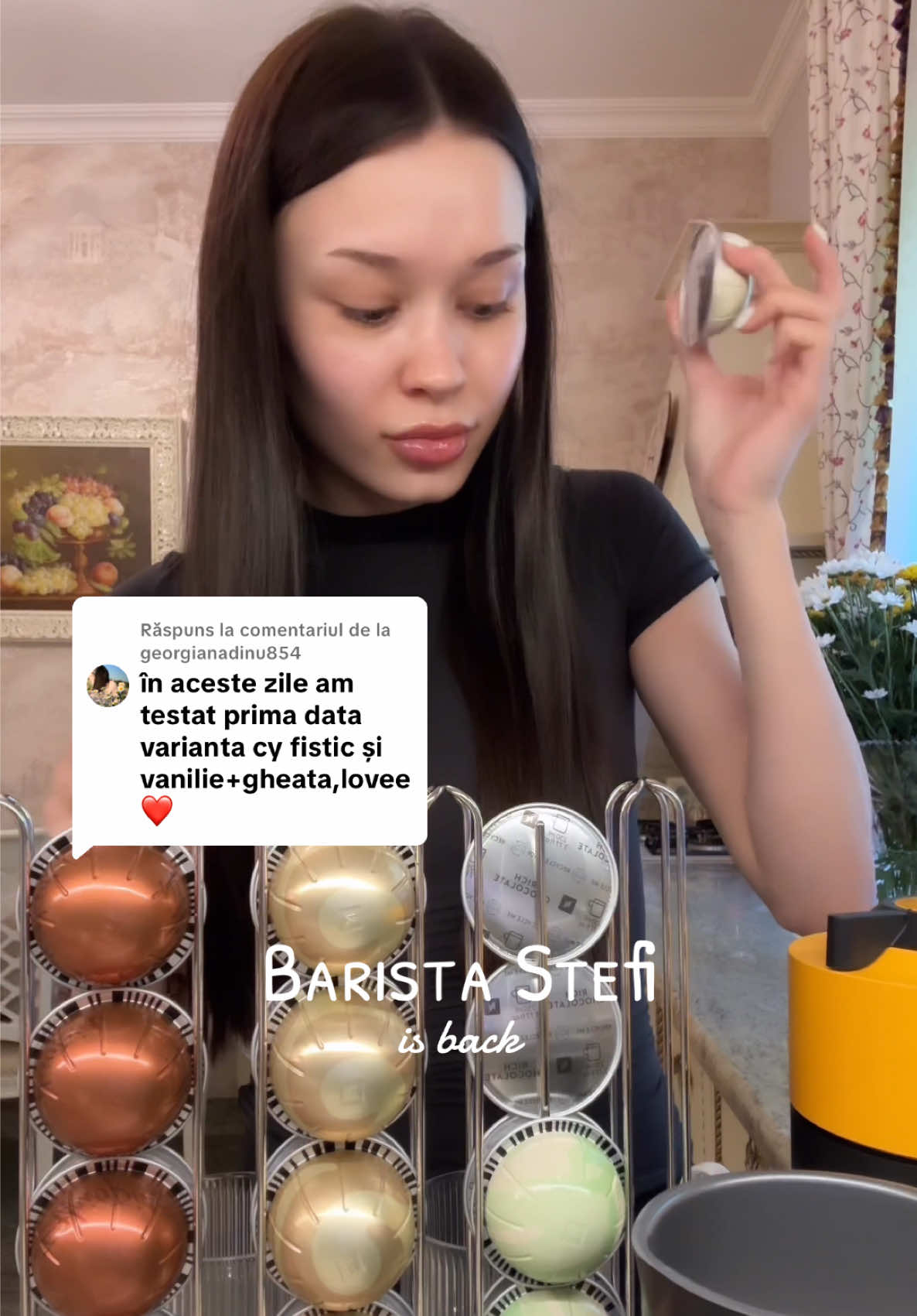 A post by @stefiolariu on TikTok caption: Ca răspuns pentru @georgianadinu854 am incercat si eu azi Sweet Vanilla si Pistachio Vanilla si APROB, cea cu fistic e dementiala 🥲🥹