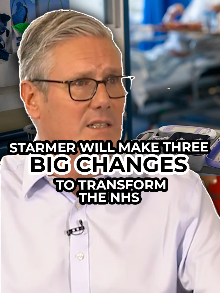 A post by @gbnews on TikTok caption: Keir Starmer announces the government's commitment to transforming the NHS, highlighting the third major shift is moving from "an analogue NHS to a truly digital health service"  #NHS #KeirStarmer #News #UK #GBNews