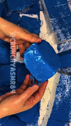 A post by @crunchyasmr84 on TikTok caption: Blue Fresh & Jumbo Chalk | #chalkart #asmr #crunchyasmr84 
