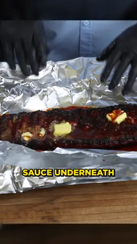 A post by @arnietex on TikTok caption: Guajillo-Puya-Arbol BBQ sauce for pork ribs