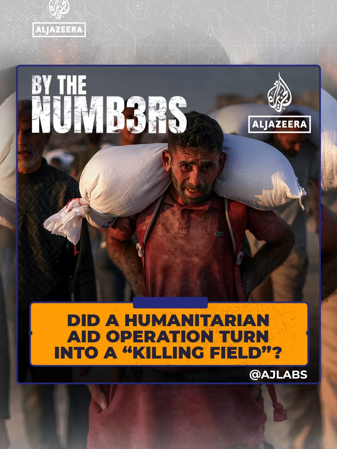 A post by @aljazeeraenglish on TikTok caption: The Gaza Humanitarian Foundation promised aid to starving Palestinians. But its sites have become death traps of chaos and gunfire. #news