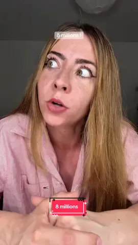 A post by @shayvise on TikTok caption: 8 millions, c’est à peine si j’arrive à m’en rendre compte … Je vous remercie infiniment pour votre soutien, vos commentaires et toutes les bonnes ondes que vous partagez ! 8 millions de raisons de plus de continuer 😍 Maintenant, place à la série de l’été !!!  😂 #humour #pourtoi #foryou 