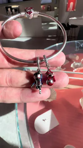 A post by @pandoralasvegas on TikTok caption: Miles Morales Pandora charm is out! #pandoramarvel #pandoraspiderman #milesmorales #pandora #pandorajewelry #fyp #foryou 