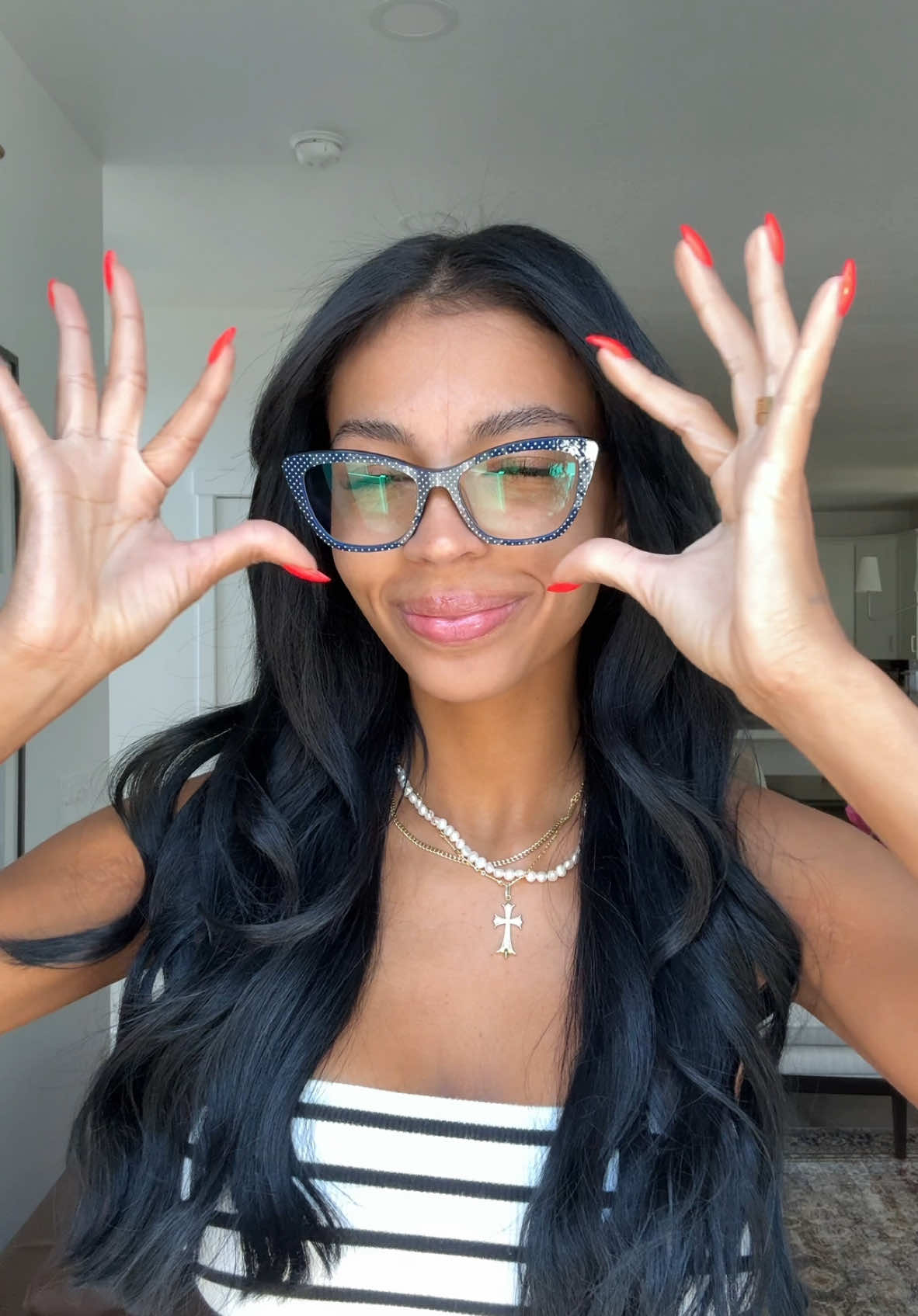 A post by @laylaleannetaylor on TikTok caption: @paireyewear The coolest way to change up your glasses without breaking the bank! I'm obsessed with the Wanda style in black. You can use code "LAYLATAYLOR15" for 15% off your first pair! #paireyewearpartner #pairpartner 