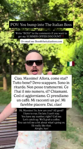 A post by @theitalianlanguageboss on TikTok caption: Email me to get my limited SUMMER OFFER DISCOUNT‼️ Boss@theitalianboss.com