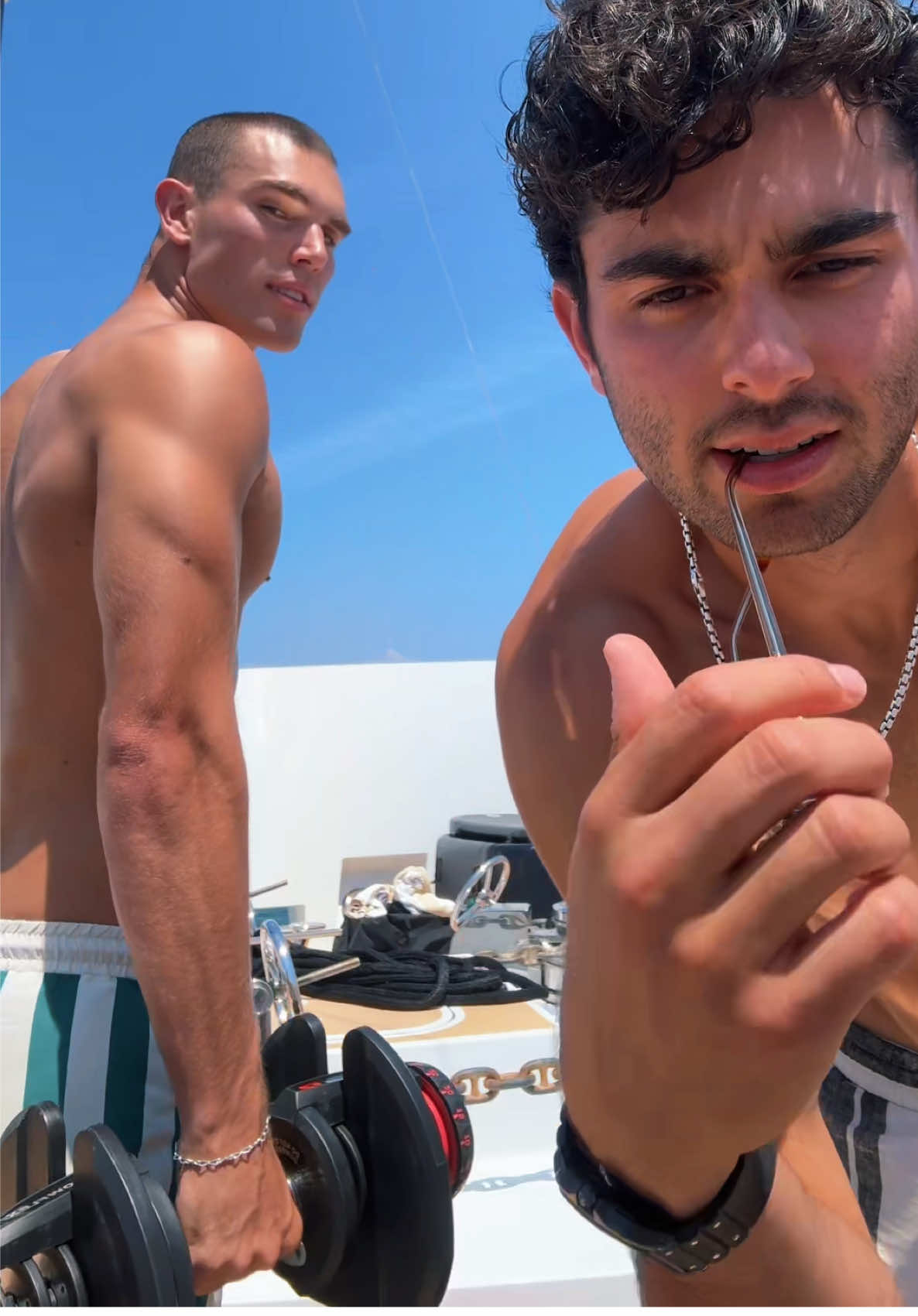 A post by @joshmcgregor_ on TikTok caption: yacht workouts @Dmart 
