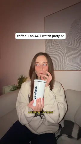 A post by @reaganxo on TikTok caption: HEY Join me & Watch #AGT Tuesdays 8/7c on @NBC and streaming on @Peacock 🤝 #ad #LavazzaCoffee NO PURCHASE NECESSARY FOR THE LAVAZZA SWEEPSTAKES. 50 US/DC 18+. Ends 7/13/2025. Limit 1 entry per person. Rules, including free method of entry for sweepstakes, visit: lavazzausa.com/agt-sweepstakes-terms 