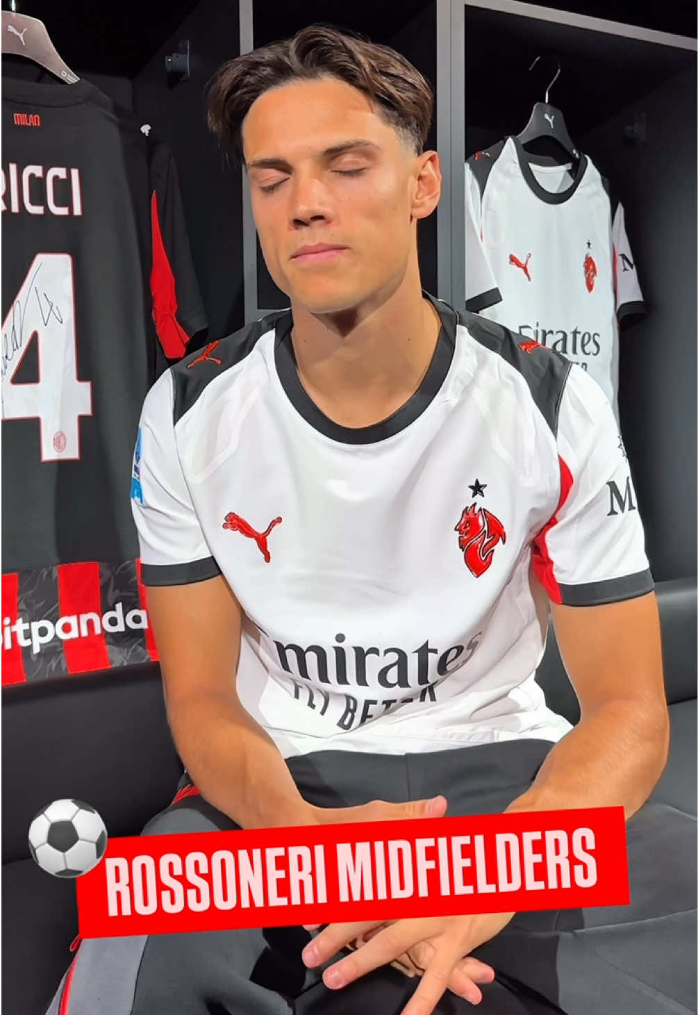 A post by @acmilan on TikTok caption: The ultimate Rossoneri midfield, by Ricci 🔝⚽️ #WelcomeRicci #acmilan #TikTokCalcio #tiktokfootball #calciotikok #calcio #seriea #ricci #samuelericci 