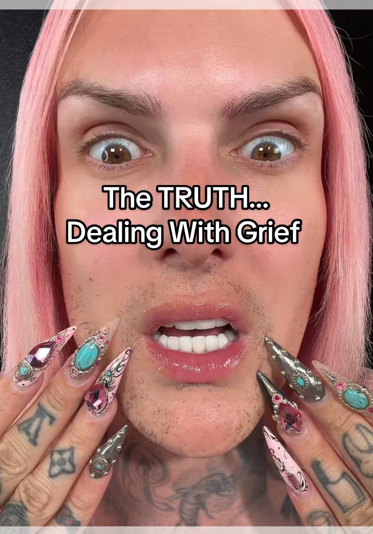A post by @jeffreestar on TikTok caption: Dealing with grief and trying to get back into my makeup routine 🙂‍↕️ Is the NEW @Anastasia Beverly Hills magic touch blush trio Jeffree Star Approved?! #makeup #jeffreestar #anastasiabeverlyhills #blush #beautytips #tiktokshop #fyp 