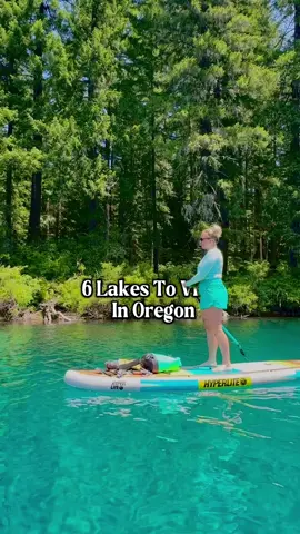 A post by @itsloganmarie on TikTok caption: Oregon lakes are a great place to escape the summer heat #pnwonderland #pnw #oregonexplored #paddleboarding 
