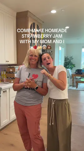 A post by @kimberlyoconnell on TikTok caption: My mom is very offended about the blender… #strawberryjam #strawberry #jam #momanddaughter #blender #blendtec #momlife #momteaching #easyresipes #easyrecipe 