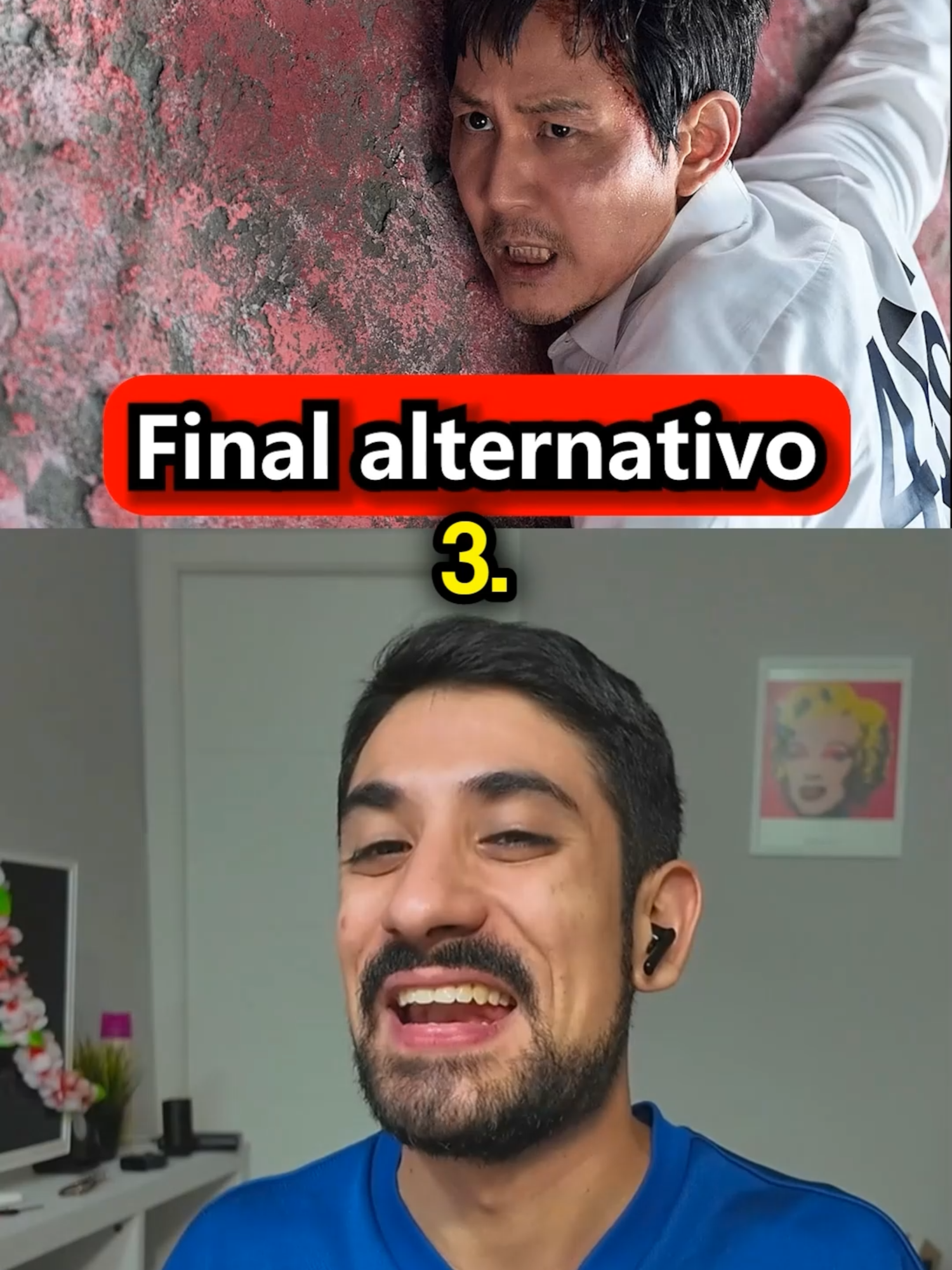 A post by @javiercazarez on TikTok caption: Final alternativo de Squid Game 3 😳 #squidgame #humor #comedia