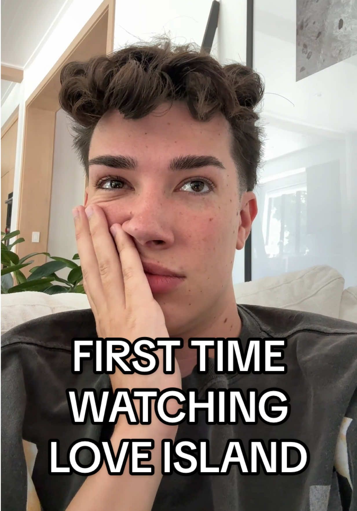 A post by @jamescharles on TikTok caption: Watching love island for the first time lol