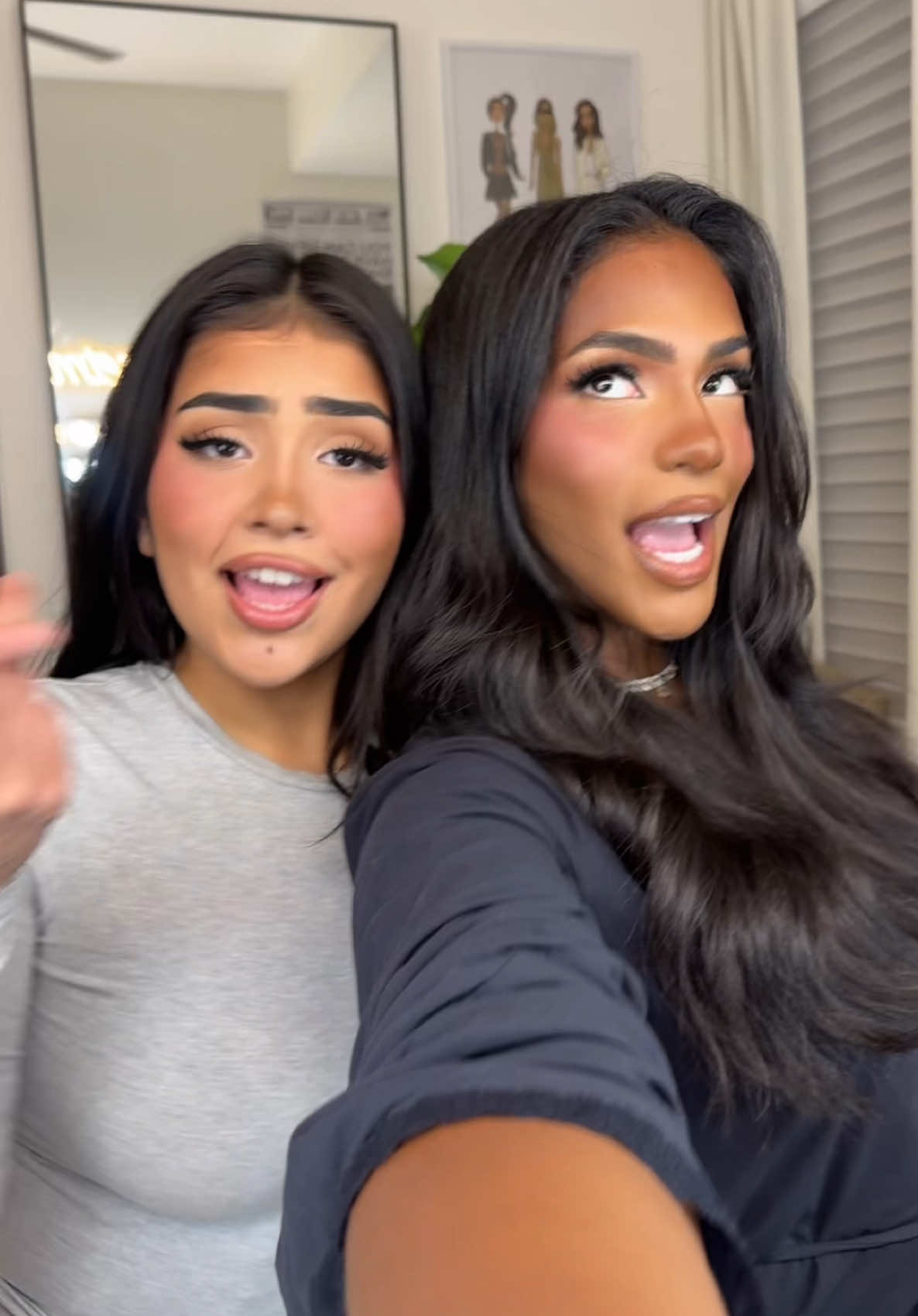 A post by @monetmcmichael on TikTok caption: playing in your makeup for fun kind of summer 👯‍♀️👯‍♀️ @ARI DUARTE I LOVE YOU happy bday to the cancer queen 💅🏽💕