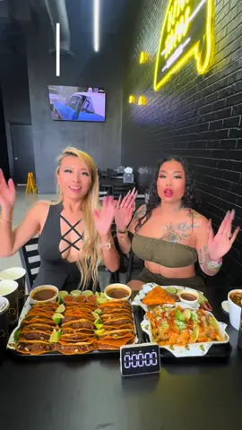 A post by @rainaiscrazy on TikTok caption: 24 taco challenge at Vito’s tacos in Las Vegas @Vitos Tacos @Lovelymimi 