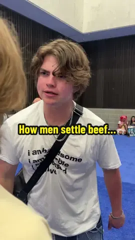 A post by @theanimemen on TikTok caption: How real man settle beef.., #ad #beyblade #beybladex Beyblade X at Anime Expo, the world championships😳 