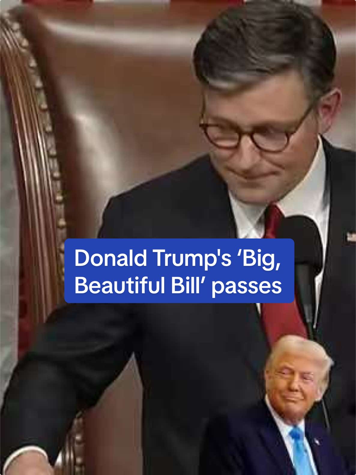 A post by @dailymail on TikTok caption: Congress has passed US President Donald Trump's 'Big, Beautiful Bill,' a landmark piece of tax cuts and spending legislation containing many of the Republican's campaign promises.  Dubbed the One Big Beautiful Bill Act, the $3.3 trillion measure took an all-encompassing, multi-year effort from Republicans in Congress to pass.  Read the full story on DailyMail.com