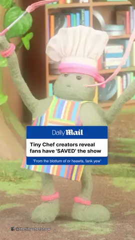 A post by @dailymail on TikTok caption: An award-winning kids' TV show announced that it has been saved by the generosity of its fans, days after a heartbreaking cancellation. The team behind the show announced they're 'getting ready to turn the tiny cameras back on in Chefs tree stump home because you all have SAVED TINY CHEF!!!!' Find out more on DailyMail.com #news #tv #kids #tinychef #saved 