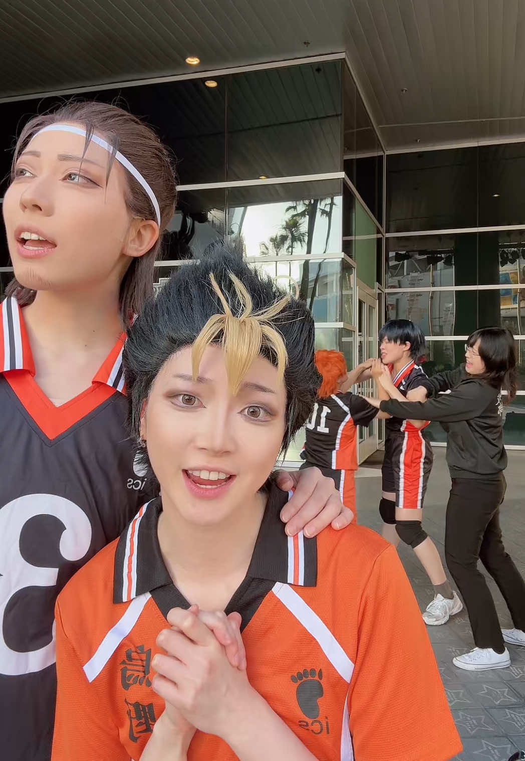 A post by @aeonik on TikTok caption: just a day in karasuno high #haikyuu #animeexpo #ax2025 @sen 小正 @coco @Junnie! @Niki 