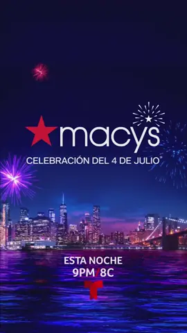 A post by @telemundo on TikTok caption: Este 4 de julio celebra con un show de fuegos artificiales, música y artistas invitados. Acompaña a Jessica Carrillo y Carlos Adyan a esta fiesta 🎆🎉🇺🇲 HOY a las 9PM/8C en VIVO #MacysFireWorks