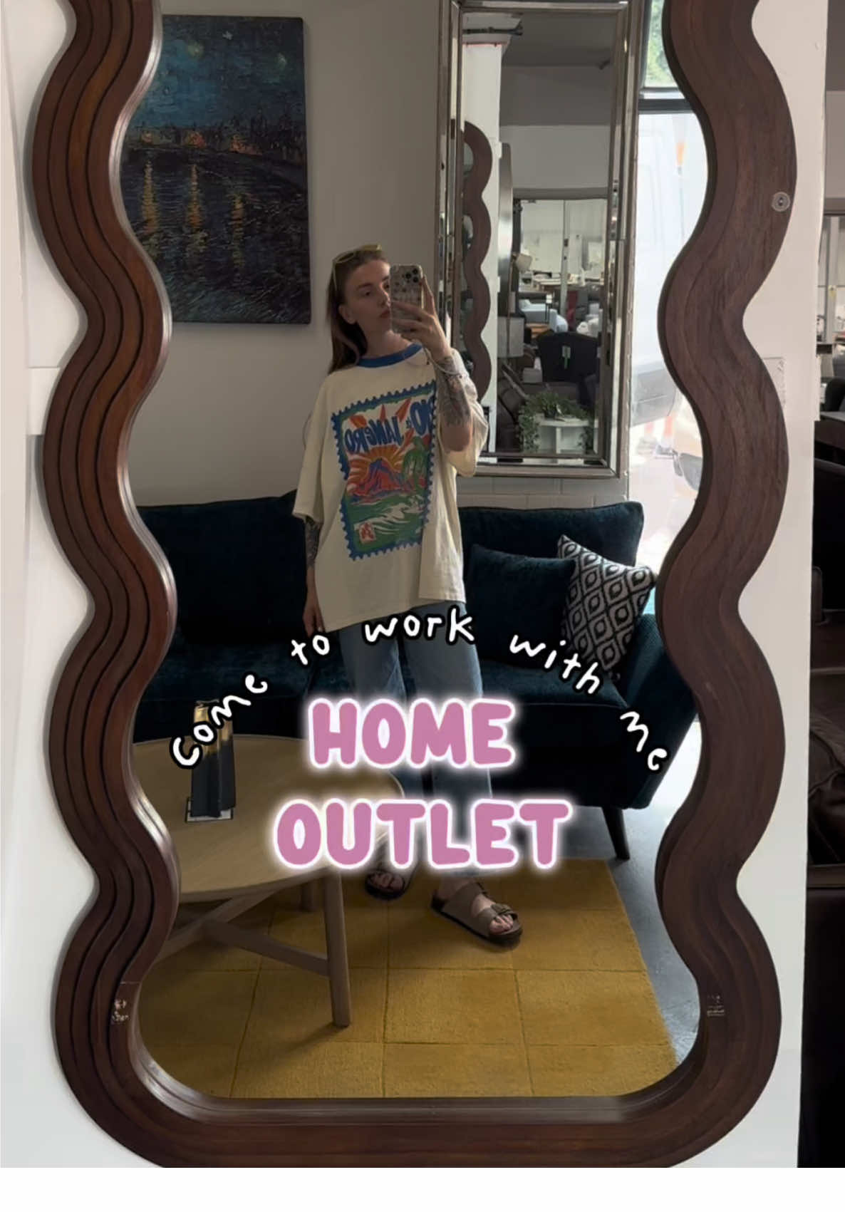 A post by @meggsfordays on TikTok caption: This may come as a surprise to some but yes, I am in fact employed! It’s come to my attention that 95% of you guys have no idea what I do outside of this account so I thought I’d share it with you all! As well as being a content creator… I’m also a content creator😂 from customer to employee thinks to the power of the internet @Home Outlet Stores 👌  Promoting my workplace! #cometoworkwithme #workvlog #dayinthelife #vlog #furniturestore #outlet #homeliving #furnitureshopping #contentcreator