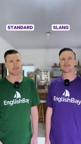 A post by @english.bay on TikTok caption: Standard English 🤓 x Slang 😎 #vocabulario #inglesonline #inglesbrasil #englishslang #conversationalenglish