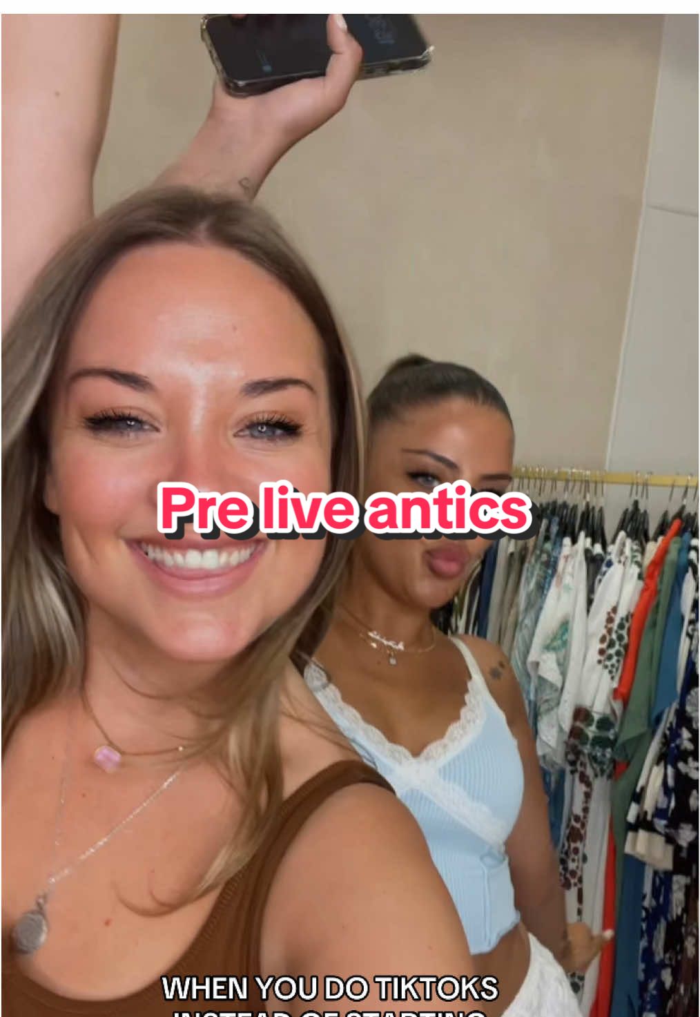 A post by @mstrendz.official on TikTok caption: Pre live antics in the warehouse #lives #worklife #work @Tallycbmiller @Hattie Emir 