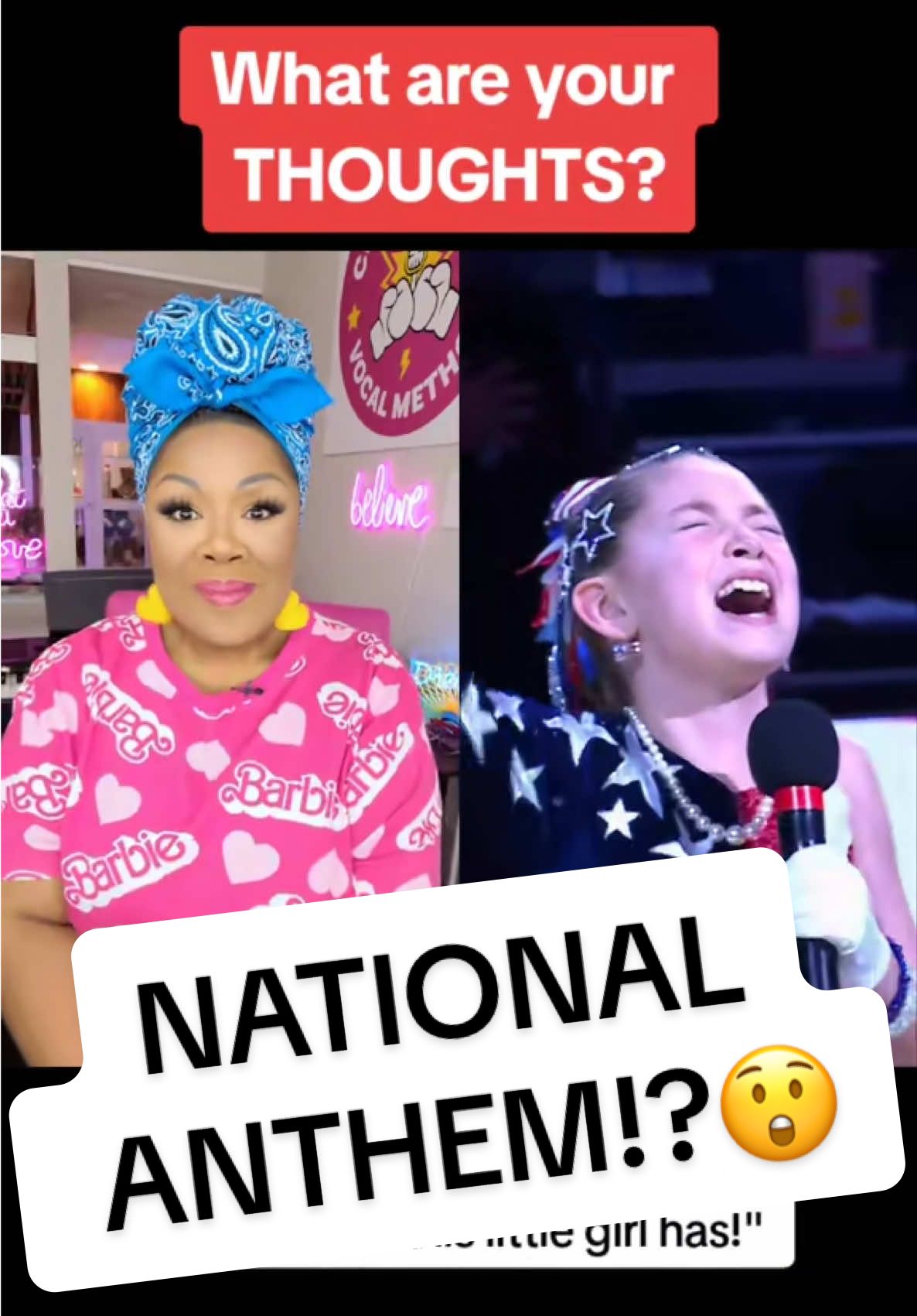 A post by @cherylporterdiva on TikTok caption: What are your thoughts⁉️⁉️ #fyp #4thofjuly #nationalanthem #react #singer 