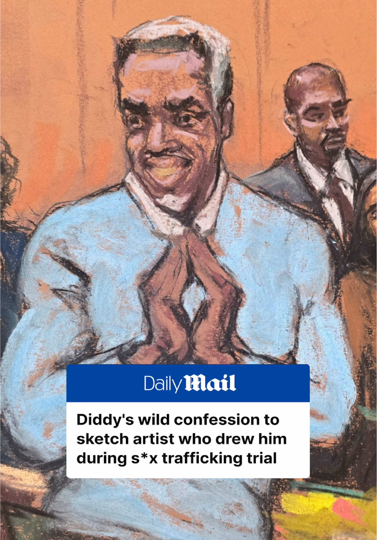 A post by @dailymail on TikTok caption: Sean 'Diddy' Combs had some strong words for the sketch artist who drew him during his months-long sex trafficking trial. The images - some of which were commissioned by Jane Rosenberg - provided rare glimpses into the rapper's mood and demeanor during the high-profile proceedings. But Combs was not always satisfied with the way Rosenberg was portraying him, even criticizing her work during a break in proceedings last month. Tap the link for the full story on DailyMail.com. Link in bio. 📷 Reuters #news #diddy #diddytrial #seancombs #crime 