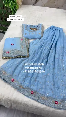 A post by @suit_patiala_shahi on TikTok caption: Wedding ਕਲਰ theme ਲਈ best ਸੂਟ WhatsApp no.:- +91 82649-51346 #suit_patiala_shahi #punjabisuits #boutiquesuits #boutiquestiching #canadaboutique #weddingsuits #torontowedding #canadasuits #trendingpunjabisuits #newpunjabisuits  #punjabwedding  #usaweddings #ontario #brampton #bramptonweddingshoot